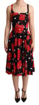 Robe Dolce & Gabbana Imprimé Sac Noir Rouge A-ligne Mi-longue IT36/US2/XS 2500$