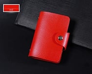 PU Fonction en Cuir 24 Bits Porte-Cartes Porte-Cartes Hommes Femmes Sac crédit Carte Passeport ID Passeport Carte Porte-Monnaie (Color : Style C Red)