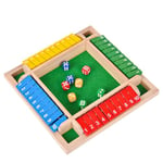 EACHHAHA Shut The Box 4 Joueurs -Jeu de société en Bois Classique-Jeu de dés-Jeu de Rassemblement de la Famille-Jouet de Voyage-Convient à la Formation en logique mathématique pour Enfants(Coloré)