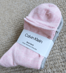 3 Pairs CALVIN KLEIN Pink / Greys SHORT ANKLE Roll Top SOCKS One Size Adult CK2