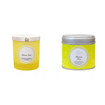 Shearer Candles Lemon Zest, Scented, Jar Candle, Cotton Wick, Fragrance & Essential Oils, Yellow, Silver, White, 20cl & Persian Lime Large Scented Silver Tin Candle - White