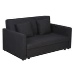 Rootz 2-sits bäddsoffa - Konvertibel bäddsoffa - Modern tyg Loveseat soffa med 2 kuddar - Dold förvaring för vardagsrummet - Gästrum - Mörkgrå - 152W