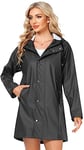 Uniquebella - Veste de pluie pour femme - Imperméable - Avec capuche - Coupe-vent et résistante aux intempéries - Veste de mi-saison respirante, pour l'extérieur, XXL