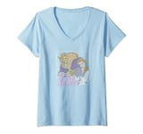 Disney Beauty And The Beast Simple Framed Portrait T-Shirt avec Col en V