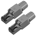 Connecteur RJ45 sans Outil CAT 7 CAT 8 Fiche Mâle Réseau 40Gbit/s 2000MHz Fiche à Sertir Blindée avec Connexion LSA pour câble ethernet CAT8 Cat7 Cat6a Cat6 8 pôles Plug | 2 pièces Noir.[G929]