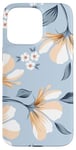 iPhone 15 Pro Max Elegant White Flowers on Light Blue Case