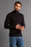 French Connection Mens Black 1/2 Zip Knitted Jumper - Size Large