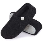 Pantoufles Femme Chaussons Maison d'intérieur Peluche Hiver Mousse à Mémoire Confort Antidérapantes Légères et respirante Noir 40-41