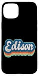 Coque pour iPhone 15 Plus Edison Prénom Garçon Style Vintage Années 70 80 Personnalisé