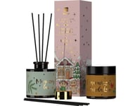 Hiskin_Set Doftande Juldoftspridare Apelsin Och Kanel 80Ml + Naturligt Sojaljus Magic Forest 100Ml