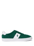 Ralph Lauren Court VLC Suede Trainers, Green