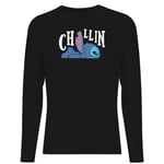 Disney Lilo And Stitch Chillin Men's Long Sleeve T-Shirt - Black - XXL - Noir