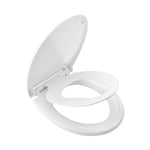 Ibergrif M41002-2 O Shape Family Toilet Seat with Child Seat Built-in, Soft Close Toilet Seat, Removable Potty Training Toilet Seat for Toddler with Release Quick Clean & Top Fix