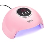 UV LED Nagelljus 54W Nageltorkare Gel Polish Ljus 3 Timerinställningar Professionell Snabbtorkande Härdningslampa med Display Autosensor, Rosa