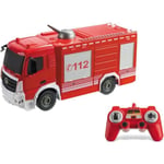 Vehicule radiocommande Mercedes Antos Camion pompiers 1:26eme avec effets lum...