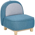 Fauteuil pour Enfant en Forme de Dinosaure en Polyester Bleu et Bois d'Hévéa Faborg