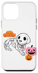 Coque pour iPhone 12 mini Skeleton Puppy with Pumpkin Pals Cute Halloween Doggie.