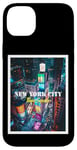 Coque pour iPhone 14 Plus Cool New York City Times Square Skyline Illustration Graphic