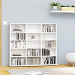 Bonnevie - tagère de Rangement pour cd/dvd Bibliothèque - pour Bureau Salon Chambre Cuisine Blanc 102x23x89,5 cm Aggloméré BV884719 Blanc