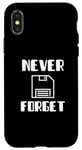 Coque pour iPhone X/XS N'oubliez jamais une disquette avec graphisme Funny Old