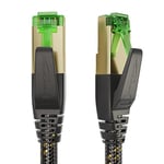 KabelDirekt – Cable Ethernet CAT7 avec triple blindage ultra-sécurisé et gaine en nylon flexible – 5 m (Prise RJ45, Câble internet/LAN, 10Gbit/s pour une vitesse maximale de la fibre optique)
