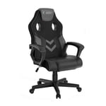 Bigzzia Chaise gamer Chaise d'ordinateur ergonomique - Chaise de bureau de gamer avec réglage de la hauteur fonction bascule - gris