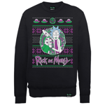 Rick And Morty Portal Men's Black Christmas Sweatshirt - XL