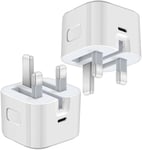 2 Pack iPhone Charger USB C 20W Fast Charging Plug for iPhone/iPad/AirPods