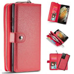 Samsung Galaxy S21 Ultra      Zipper Wallet Case    Red