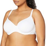 Iris & Lilly Soutien-Gorge à Couverture Complète en Microfibre Femme, Blanc, 95D