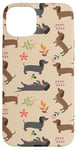 iPhone 15 Plus Dachshund Pattern Sausage Dog Lover Wiener Flower Pattern Case