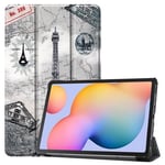 samsung Samsung Galaxy Tab S6 Lite P610 Designer Tri-Fold Case EiffelTower