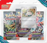 Pokémon JCC Blister de 3 boosters Ronflex Écarlate et Violet – Mascarade Crépusculaire (3 boosters et 1 Carte Promo Brillante)