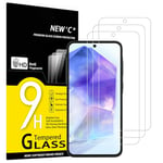 NEW'C Lot de 3, Verre Trempé pour Samsung Galaxy A55 5G Film en Protection écran efficace contre les Rayures - sans Bulles - Ultra Résistant (0,33mm HD Ultra Transparent) Dureté 9H Glass