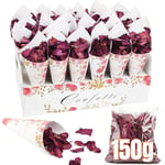 Mbsomnus Decoration Mariage 30pcs Confettis Cône 150g Petale de Rose Naturels Biodegradables Decoration Pour Anniversaire, Table a Manger, Photographie, Candy, Chocolat, Deco Voiture Mariage