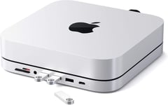 Hub Usb-C-Support Et Hub Type-C En Aluminium-Port De Données Usb-C,Lecteurs De Cartes Micro/Sd,Port Usb 3.0 Et Prise Jack-Mac Mini M2/M1,Mac Studio,Mac Mini 2020 Et 2018(Argent)