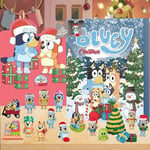 Bluey Hund 2024 Julkalender för Barn, (Uppgraderad Version) 44 Presentbitar - Slumpmässig Stil (Blind Box), Barnens Festival Adventskalender B