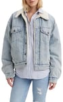 Levi's Women's 90s Sherpa Trucker Denim Jacket, Morning Sunlight, M