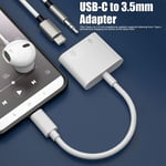 2‑in‑1 USB C to 3.5mm Headphone Adapter Type‑C to AUX Jack with USB C PD 60W Fas