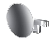 Emco Evo Miroir de Maquillage et de Rasage LED sur Bras Double Articulation, Miroir cosmétique Rond avec éclairage Mural, Miroir grossissant à intensité Variable (3 Compartiments)