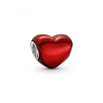 PANDORA Charm Coeur rouge métallisé 799291C02 argent