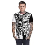 yunge Black White T-shirt 3d Mysterious Short-sleeved Casual Men and Women Fitness Sports T-shirt Summer-XL