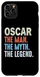 Coque pour iPhone 11 Pro Max Oscar The Legend Name Personnalisé Cute Idea Homme Vintage