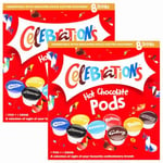 2x Celebration Instant Hot Chocolate Pods 122g Compatible with Nescafe Machine