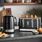 Russell Hobbs Inspire Black Kettle & 4 Slice Toaster