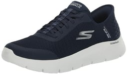 Skechers Femme Go Walk Flex Hands Free Slip-ins Grand Entry Basket, Bleu Marine et Blanc, 43 EU Large