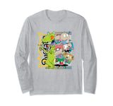 Rugrats Reptar Iconic 90's Retro Vintage Split Chest Poster Long Sleeve T-Shirt