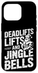 iPhone 16 Pro Funny Deadlifts and Jingle Bells Santa Claus Gym Fitness Pun Case