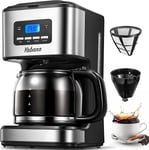 Yabano Coffee Maker, Filter Coffee Machine with Timer, 1.5L Programmable Drip C