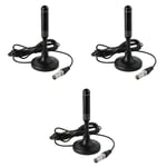 Antenne TV portable 300cm Câble coaxial Antenne TV numérique DVB-T DVB-T2 DAB NikExtérieur Digital HD Freeview pour Smart TV - Type A-3PCS